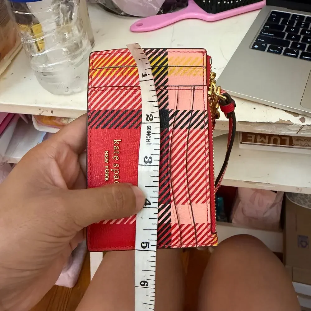 Kate Spade New York Morgan Museum Plaid Card Case Wristlet New With Tags